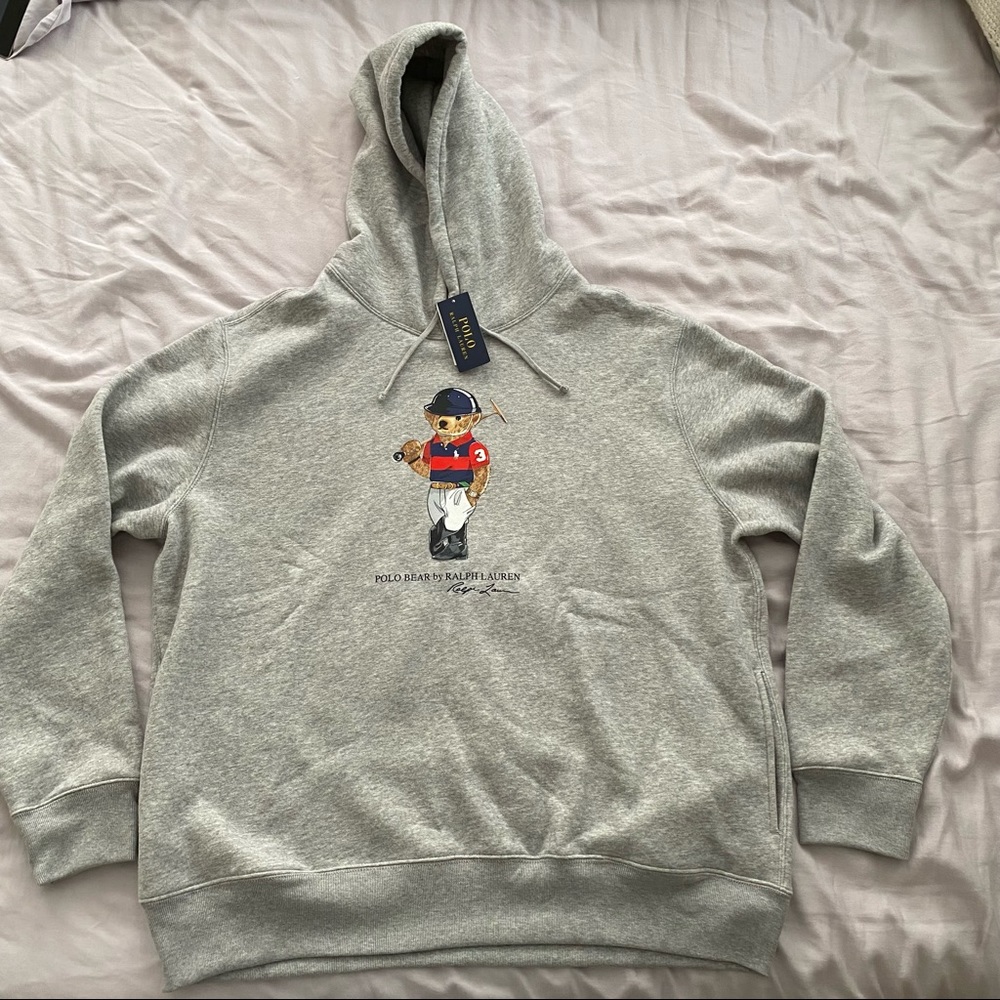 Ralph Lauren Polo Bear Hoodie - Gray - NEW 2XL | New with Tags